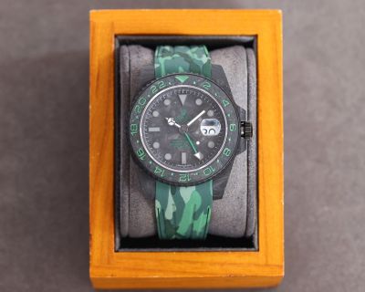 ROLEX GMT-Master II Replica with Black Dial Carbon Fiber Case 2836 Movement Camouflage Strap Watch